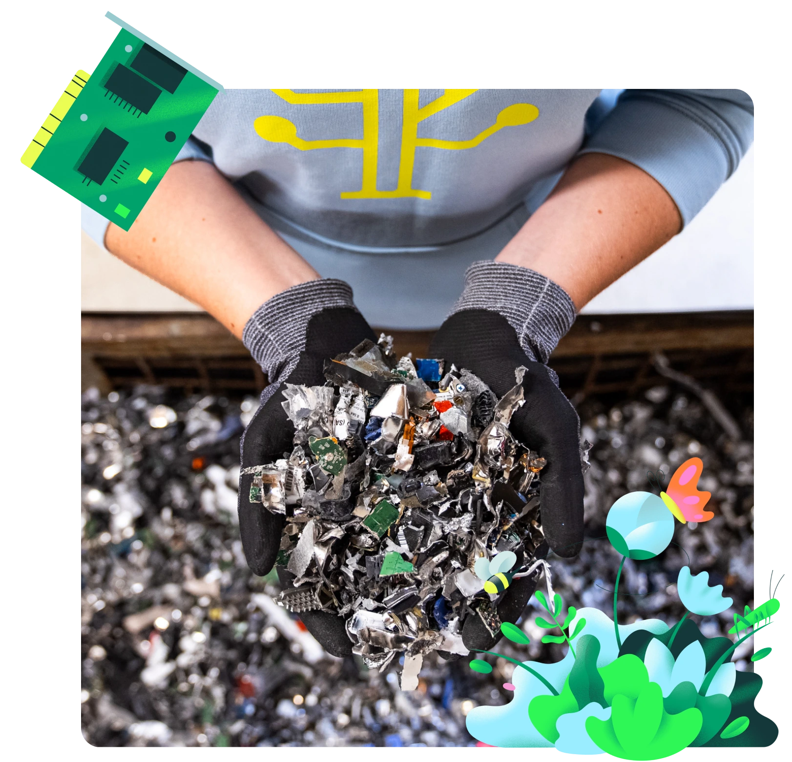 Unser Service - Geschreddertes Material wird zu unseren regionalen Recycling-Partnern gebracht